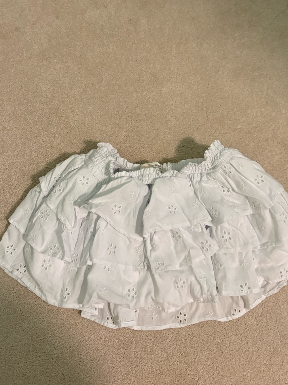 Altar'd State White Eyelet Ruffle Skater Skirt